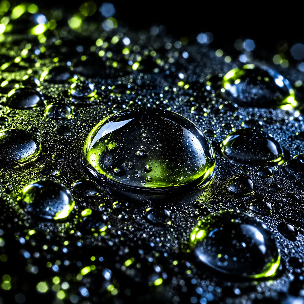 Lime and liquid droplets